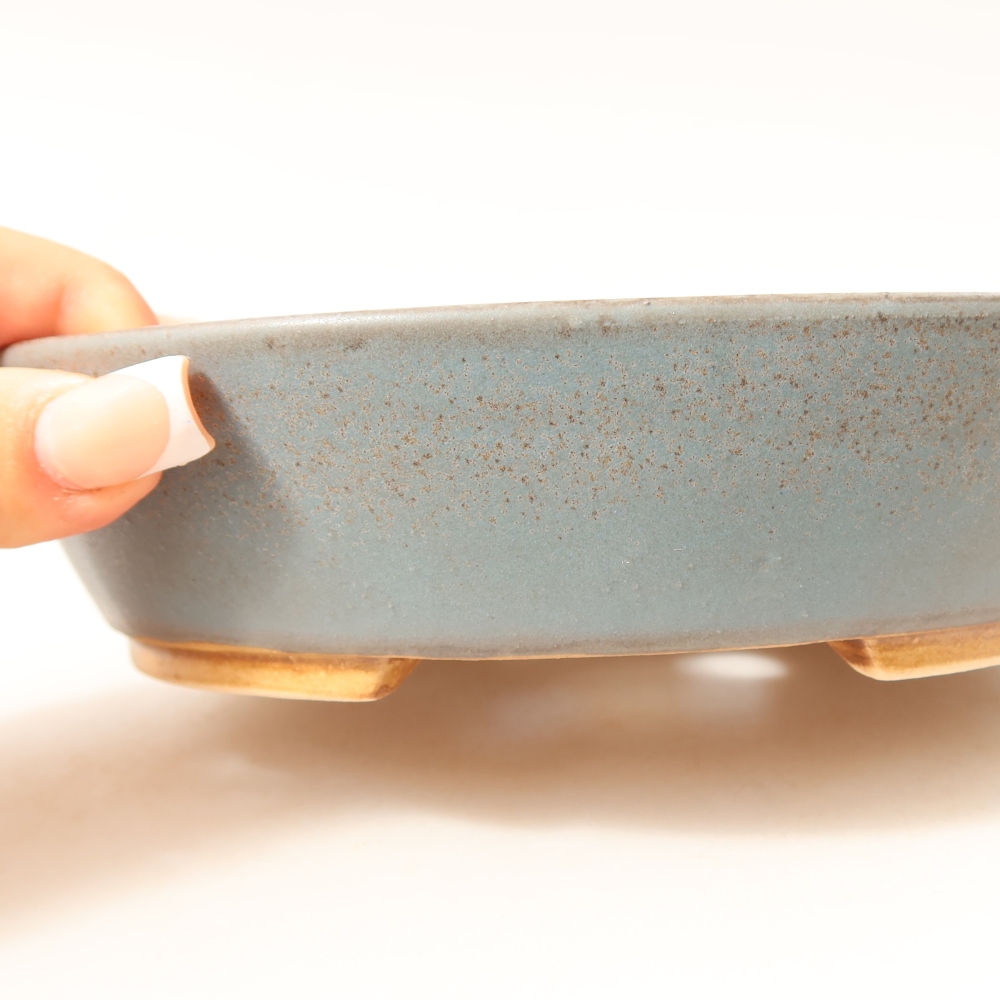 Ciotola bonsai in ceramica 18,5 x 16,5 x 4,5 cm, colore blu