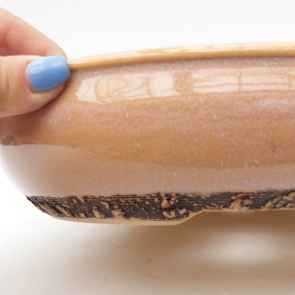 Ciotola bonsai in ceramica 22,5 x 22,5 x 6 cm, rosa