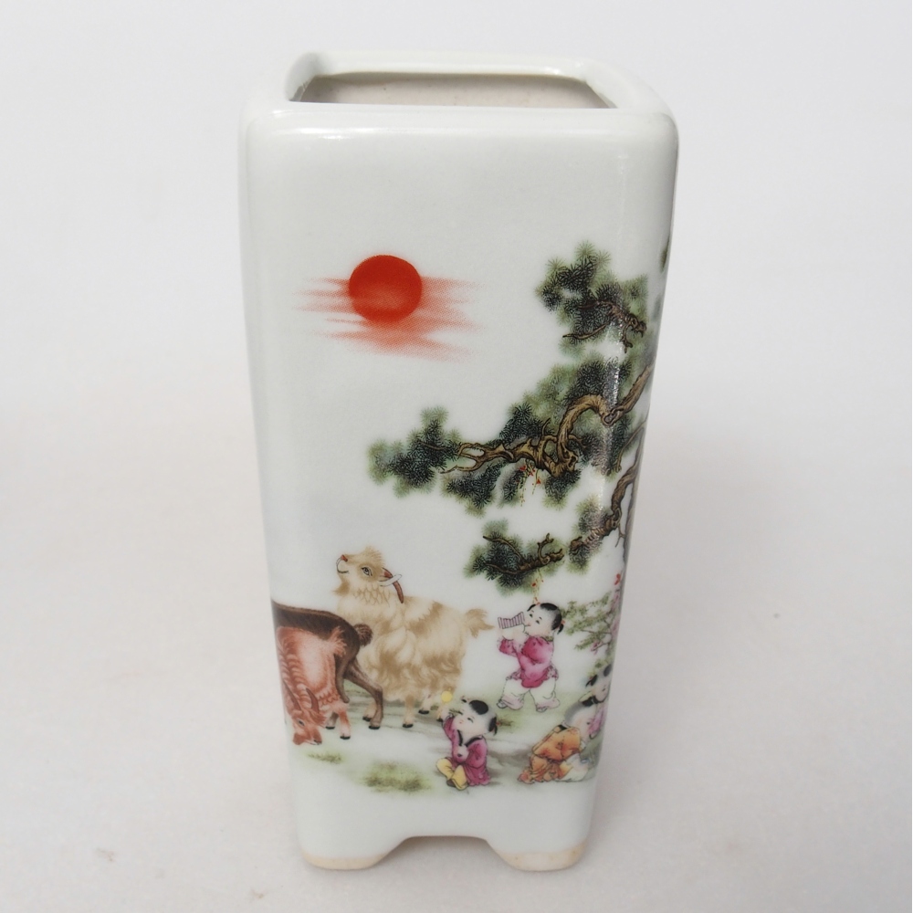 Ciotola per bonsai in ceramica 5,5 x 5,5 x 12 cm, colore bianco