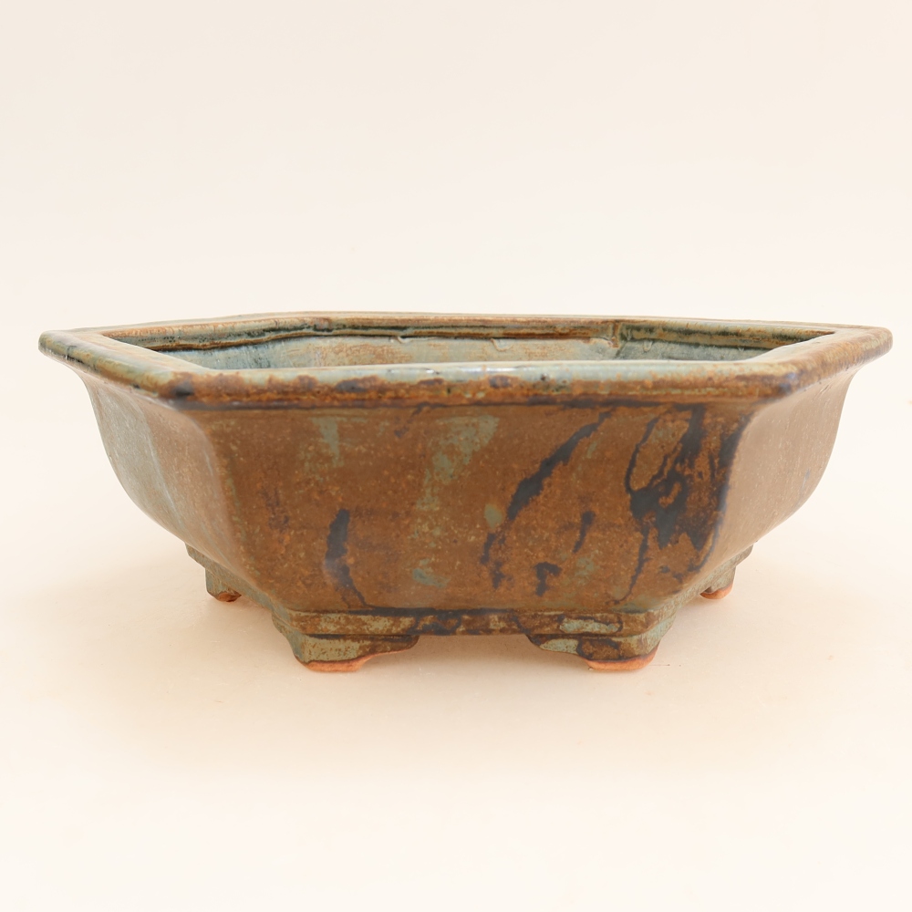 Vaso da bonsai in ceramica 24 x 21,5 x 7,5 cm, colore marrone