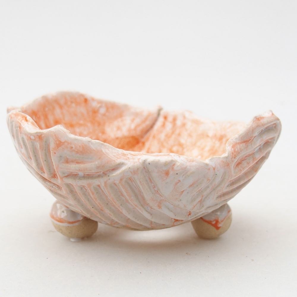 Conchiglia in ceramica 8 x 8 x 4,5 cm , colore arancione