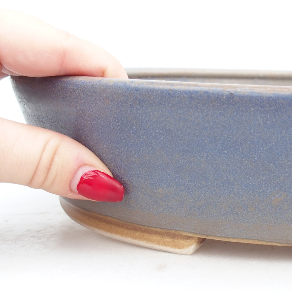 Ciotola bonsai in ceramica 28,5 x 25 x 6 cm, colore blu