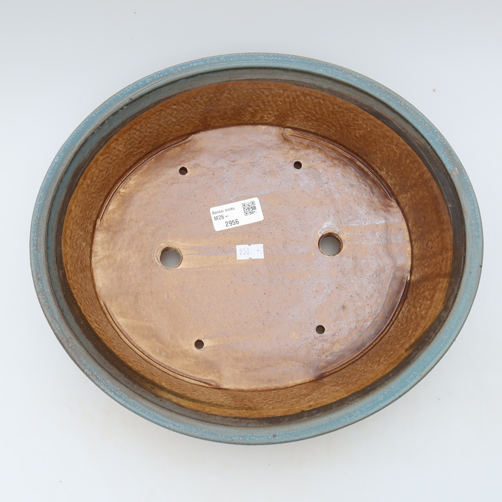 Ciotola bonsai in ceramica 26,5 x 24 x 5,5 cm, colore blu