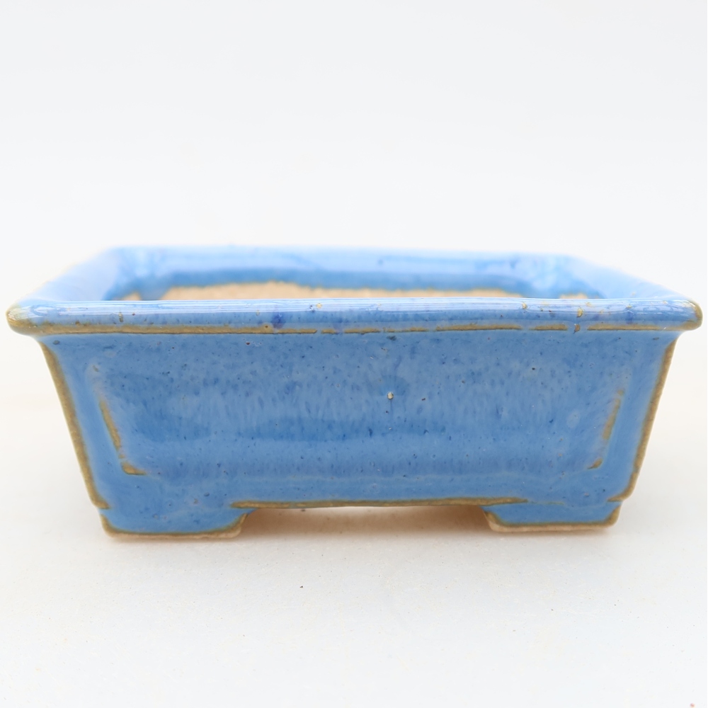 Vaso da bonsai in ceramica 6,5 x 6,5 x 2,5 cm, colore blu