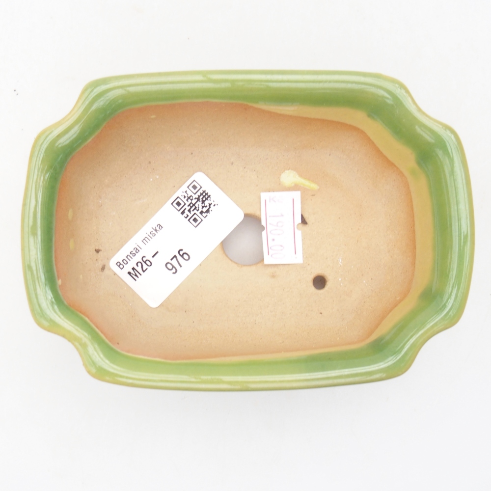 Ciotola per bonsai in ceramica 11,5 x 8,5 x 4 cm, verde