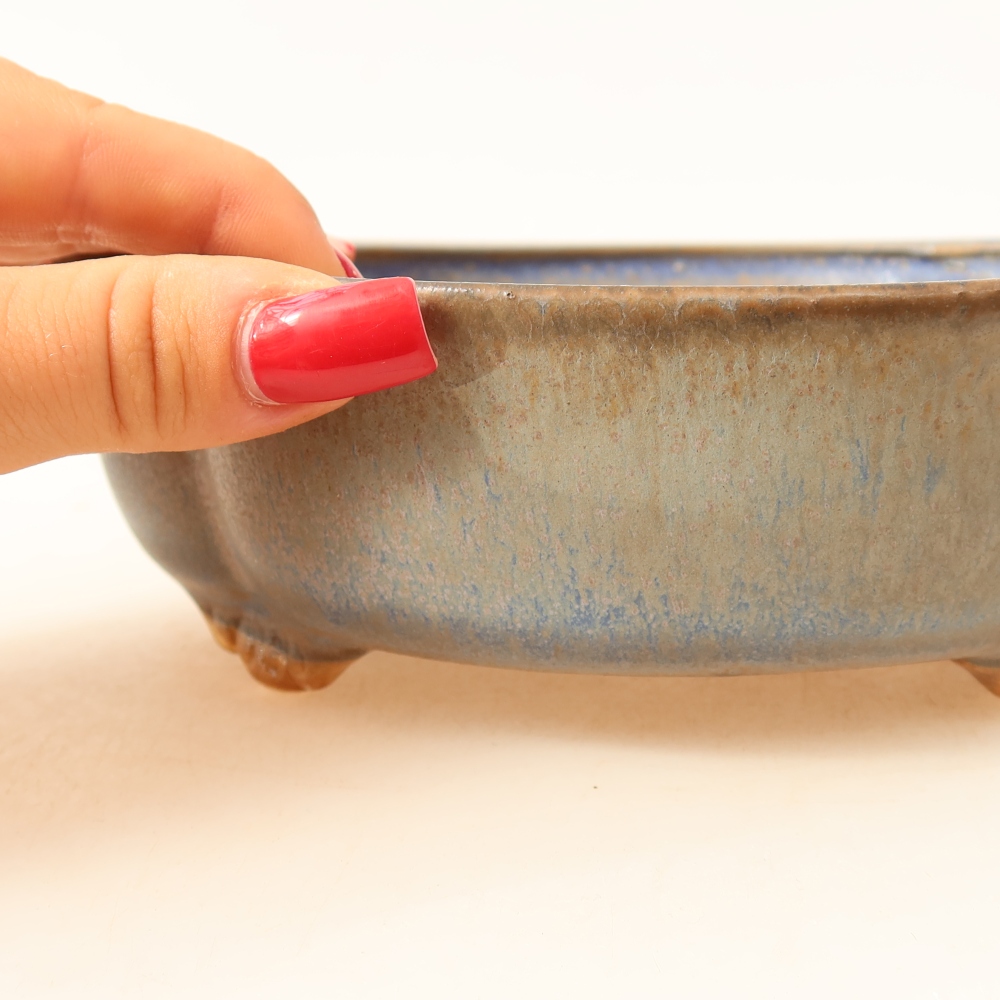 Ciotola bonsai in ceramica 17 x 15,5 x 5,5 cm, colore blu