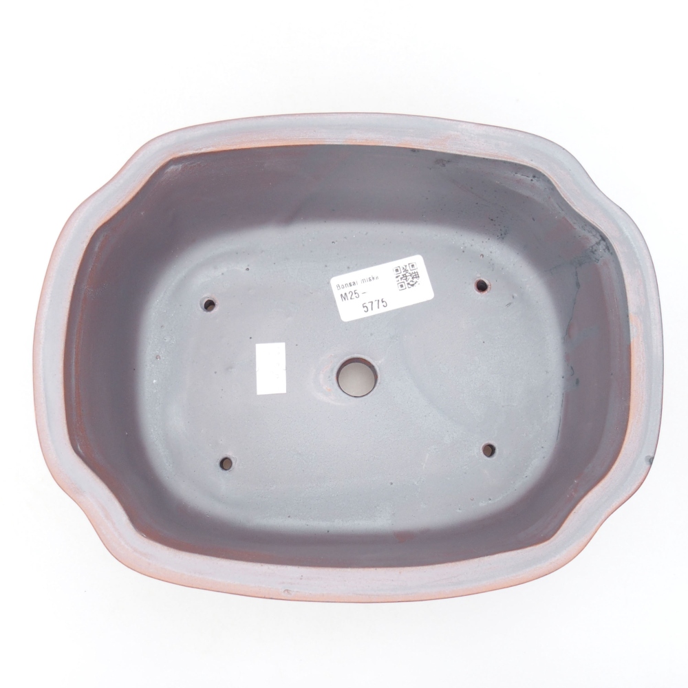 Ciotola bonsai in ceramica 22,5 x 17,5 x 7,5 cm, colore metallo