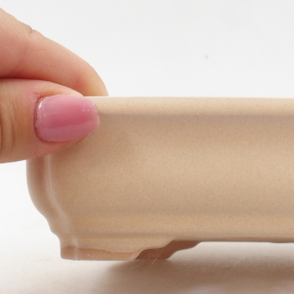 Ciotola bonsai in ceramica 14 x 11 x 4 cm, colore beige