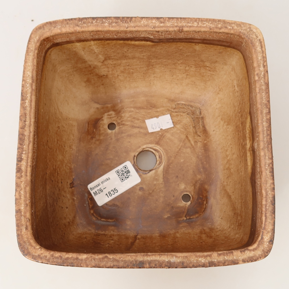 Vaso da bonsai in ceramica 16,5 x 16,5 x 9,5 cm, colore rosa
