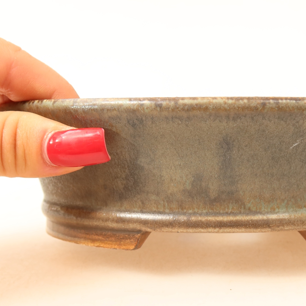 Vaso da bonsai in ceramica 17,5 x 16,5 x 4,5 cm, colore marrone