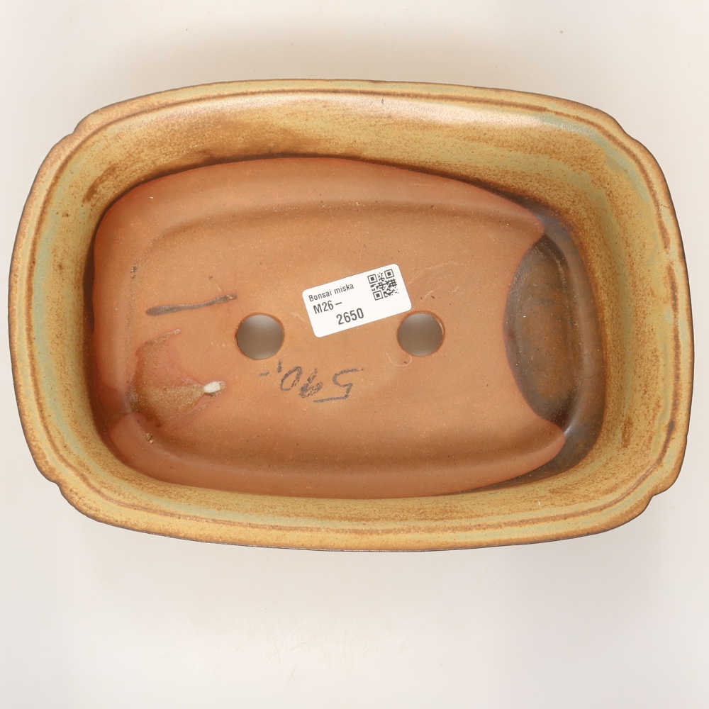 Ciotola in ceramica  24,5 x 17,5 x 6 cm, colore verde-marrone