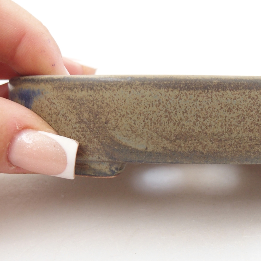 Ciotola per bonsai in ceramica 12 x 9,5 x 2,5 cm, marrone