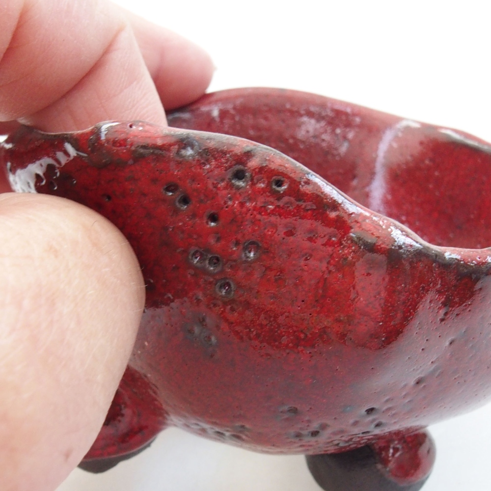 Conchiglia in ceramica 8 x 8 x 6 cm , colore rosso