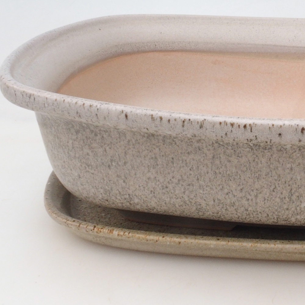 Ciotola bonsai + piattino H10 - 37 x 28 x 9 cm - beige