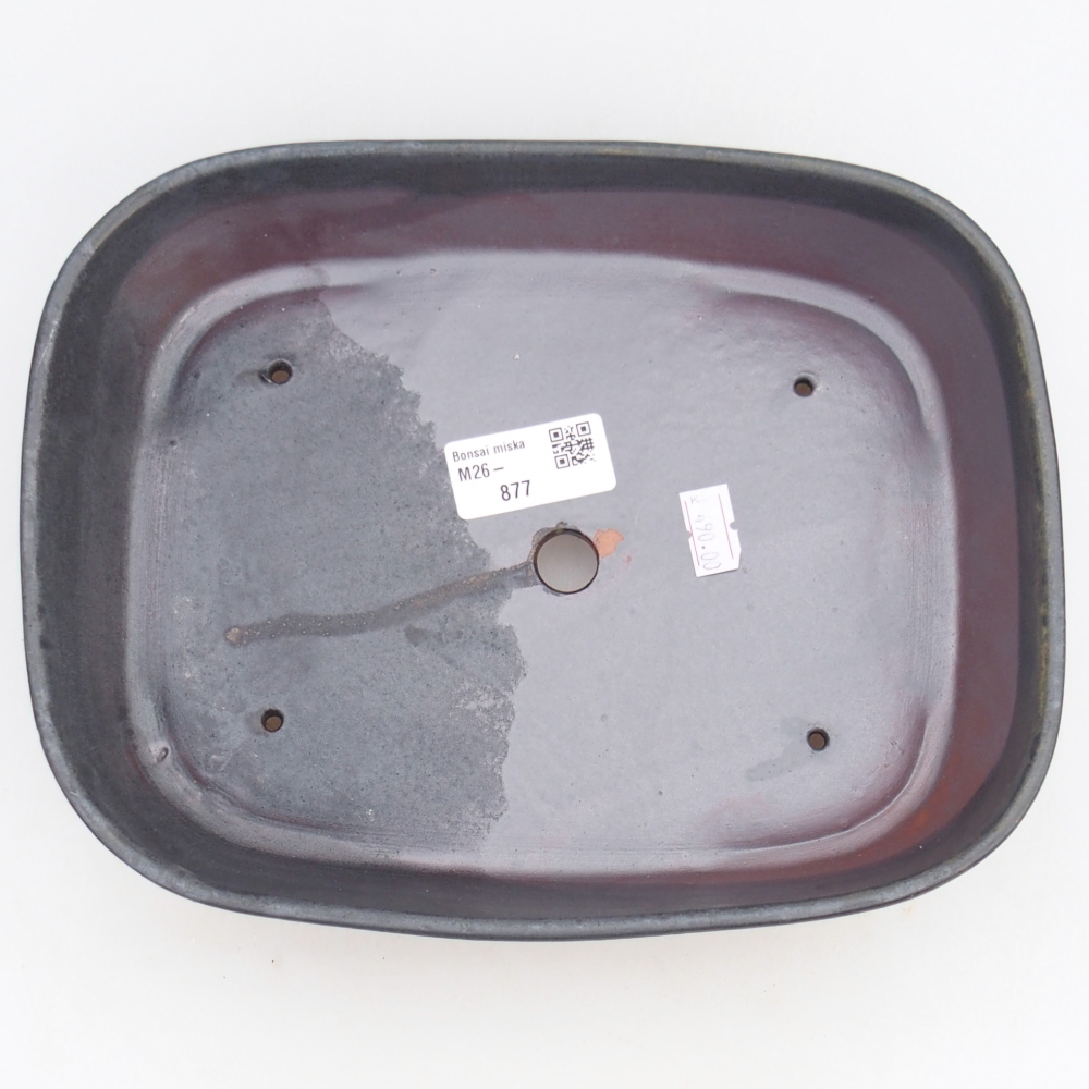 Ciotola bonsai in ceramica 23 x 18 x 5,5 cm, colore metallo