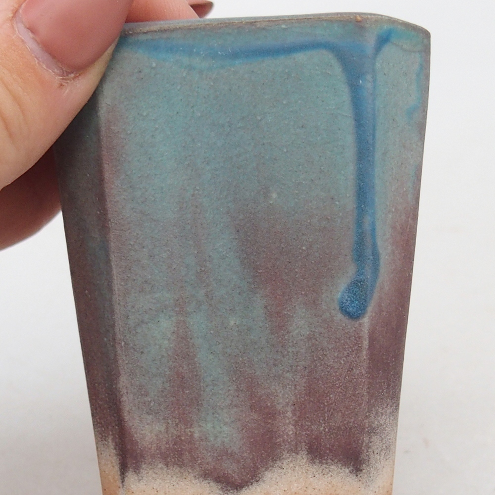 Ciotola bonsai in ceramica 5,5 x 5,5 x 7 cm, colore blu