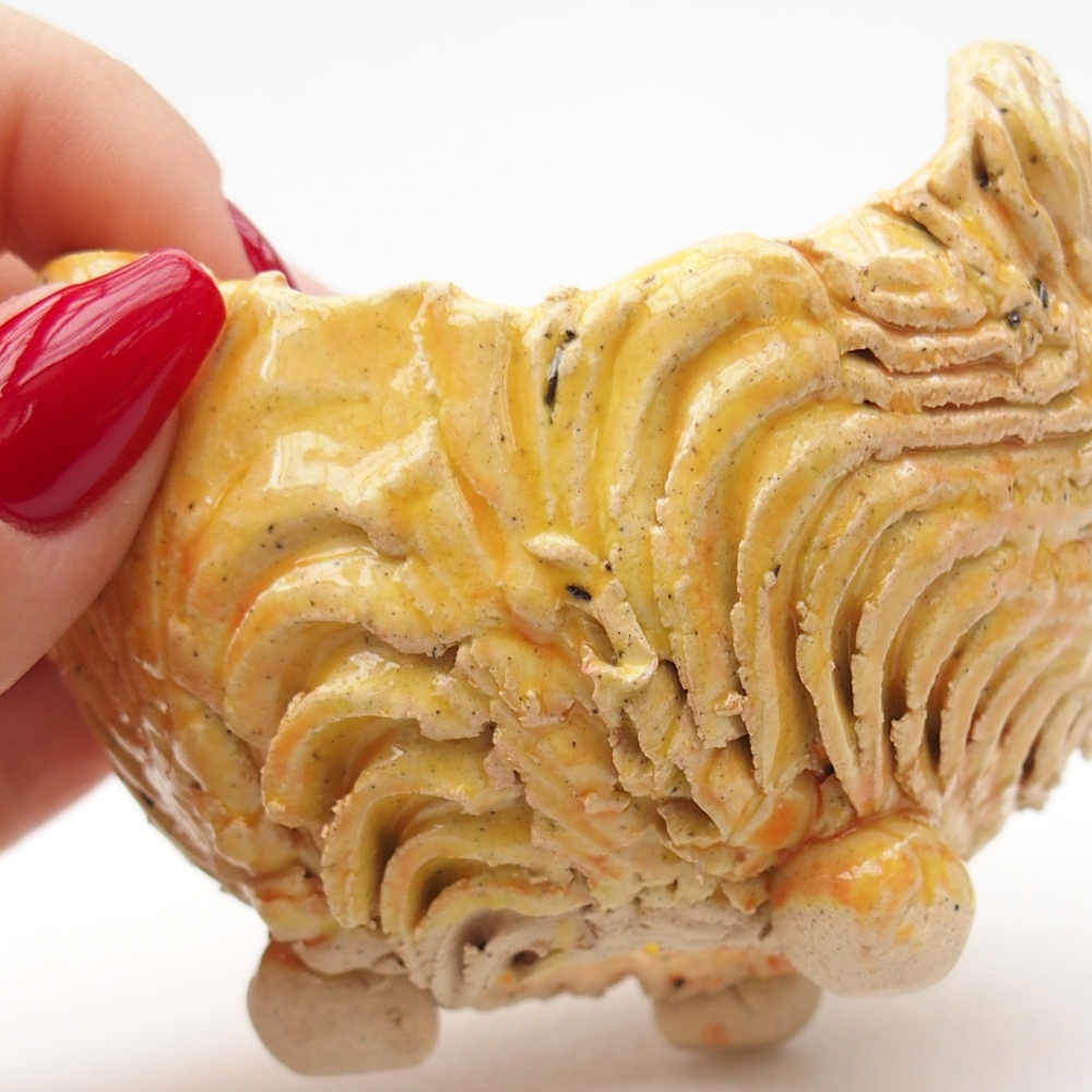 Conchiglia in ceramica 8 x 8 x 6 cm , giallo