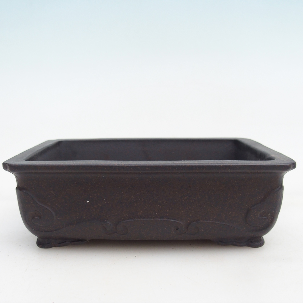 Ciotola per bonsai in ceramica 14,5 x 10 x 4,5 cm, colore marrone ocra