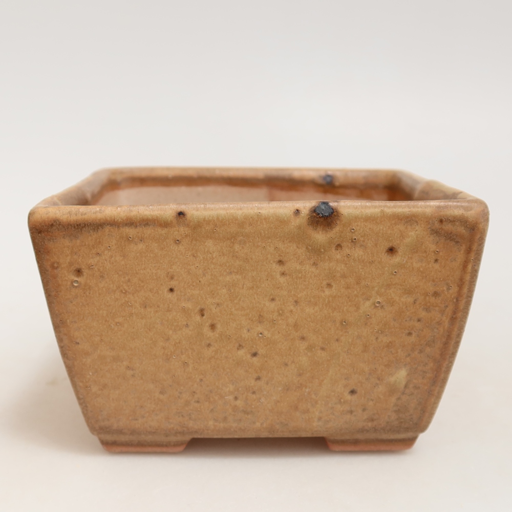 Vaso da bonsai in ceramica 10,5 x 10,5 x 6,5 cm, colore beige