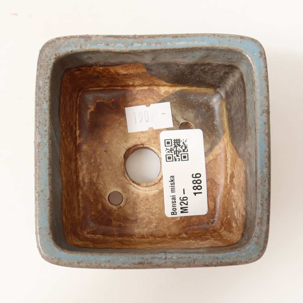 Ciotola bonsai in ceramica 8,5 x 8,5 x 5,5 cm, colore blu