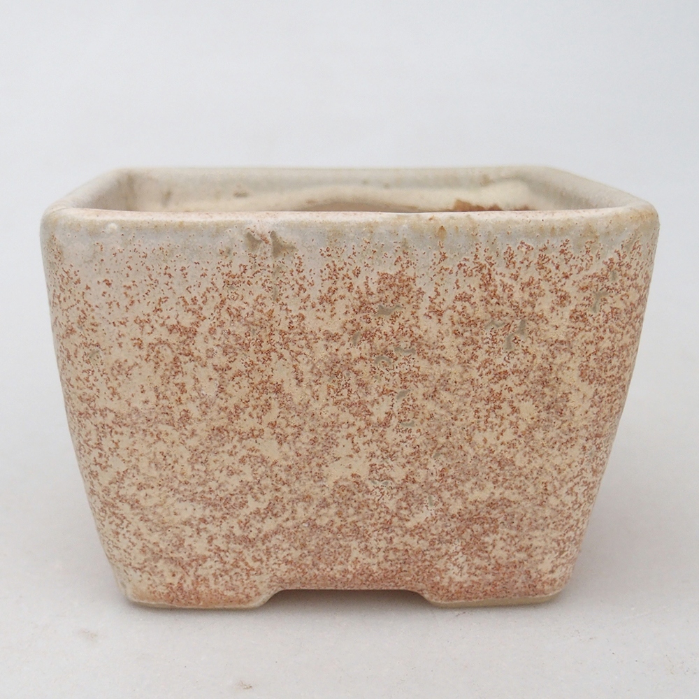 Ciotola per bonsai in ceramica 8,5 x 8,5 x 6 cm, colore beige
