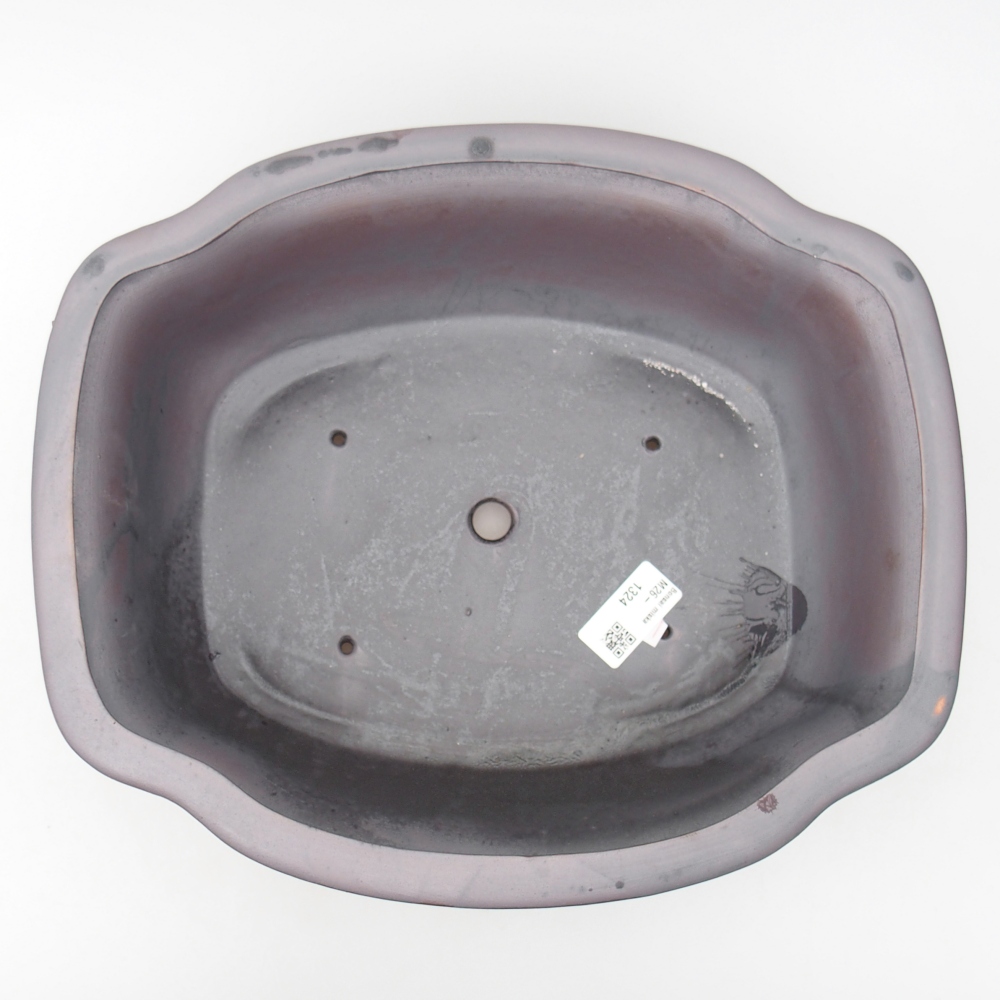 Ciotola bonsai in ceramica 30 x 26 x 10,5 cm, colore metallo