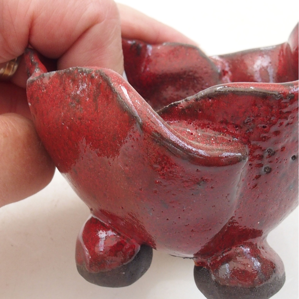 Conchiglia in ceramica 8 x 8 x 7 cm , colore rosso