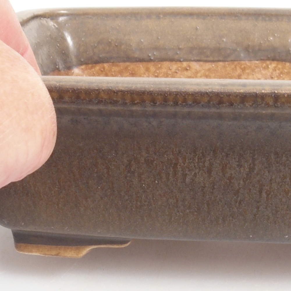 Ciotola per bonsai in ceramica 10 x 8,5 x 4 cm, marrone