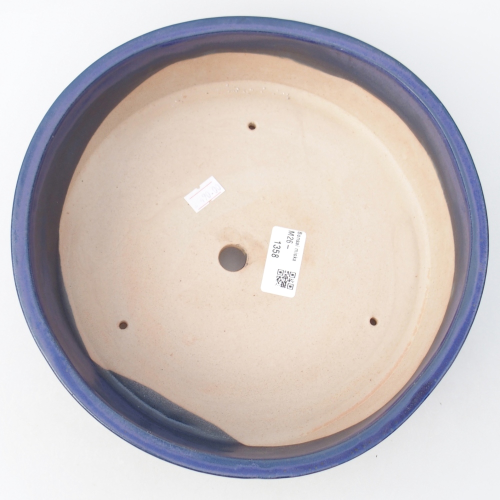 Ciotola bonsai in ceramica 24,5 x 24,5 x 7 cm, colore blu