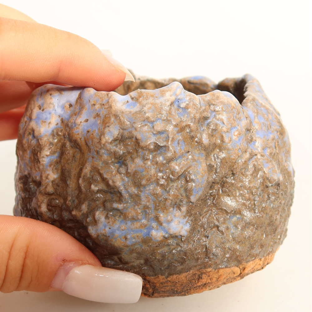 Guscio in ceramica  7,5 x 7 x 6 cm, colore blu-marrone