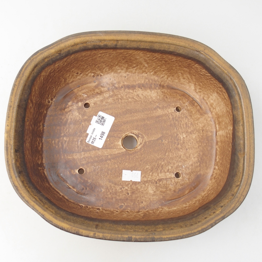 Ciotola per bonsai in ceramica 25 x 21 x 8 cm, marrone
