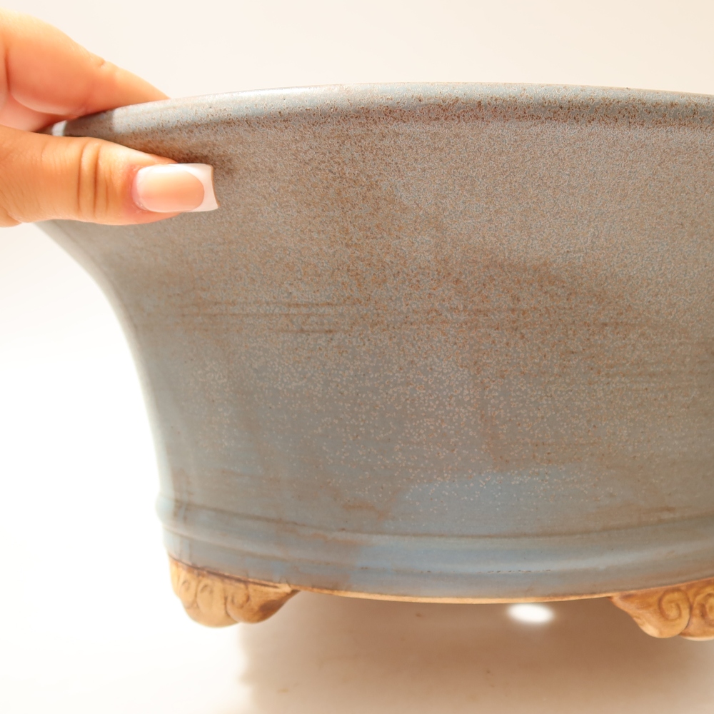 Vaso da bonsai in ceramica 32 x 32 x 14 cm, colore blu