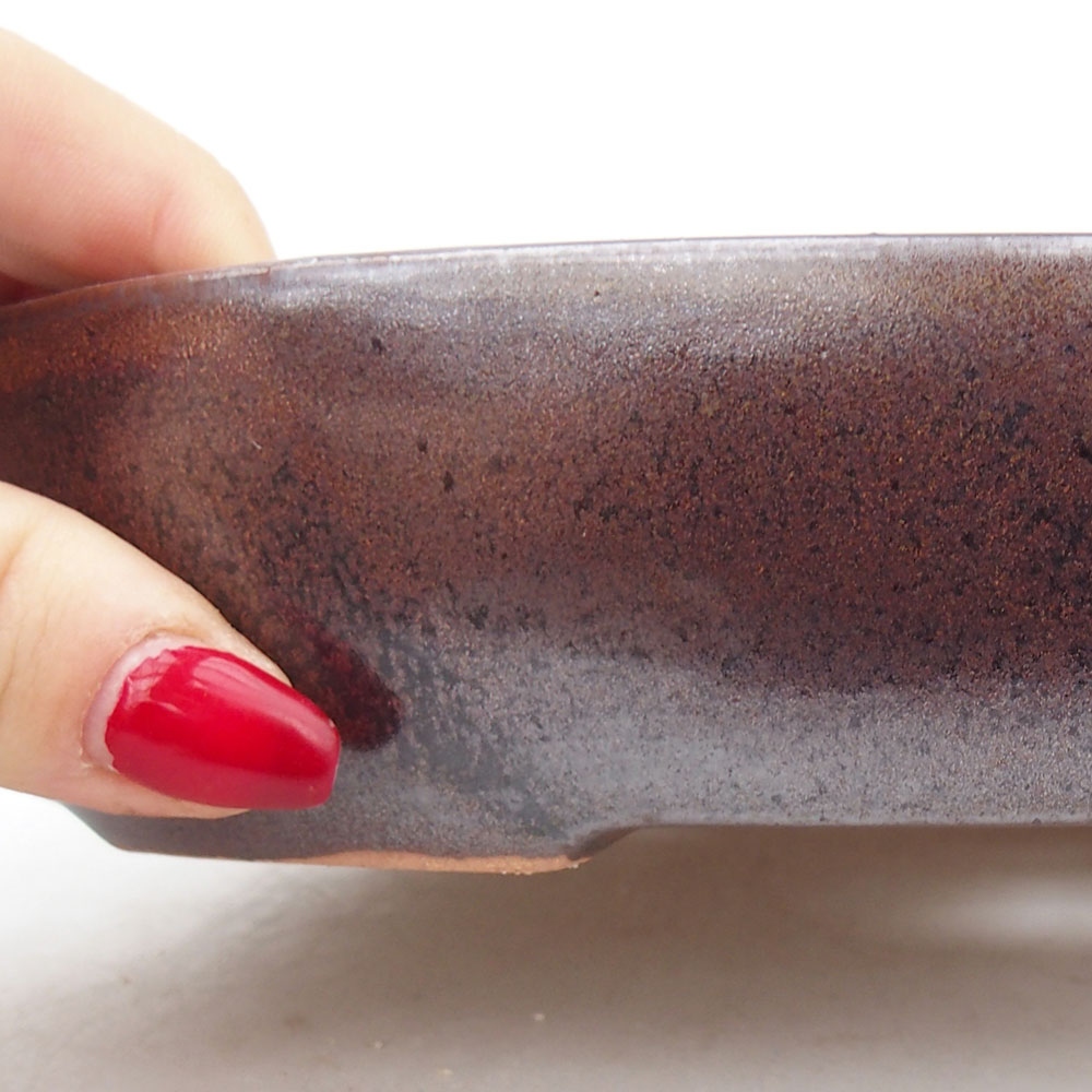 Ciotola per bonsai in ceramica 22 x 17 x 4 cm, marrone