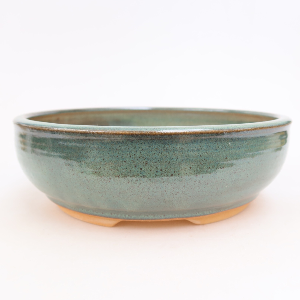 Vaso da bonsai in ceramica 21,5 x 21,5 x 7 cm, colore verde