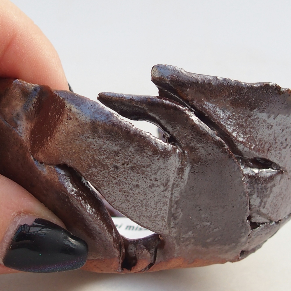 Conchiglia in ceramica 8,5 x 8,5 x 4 cm , colore marrone