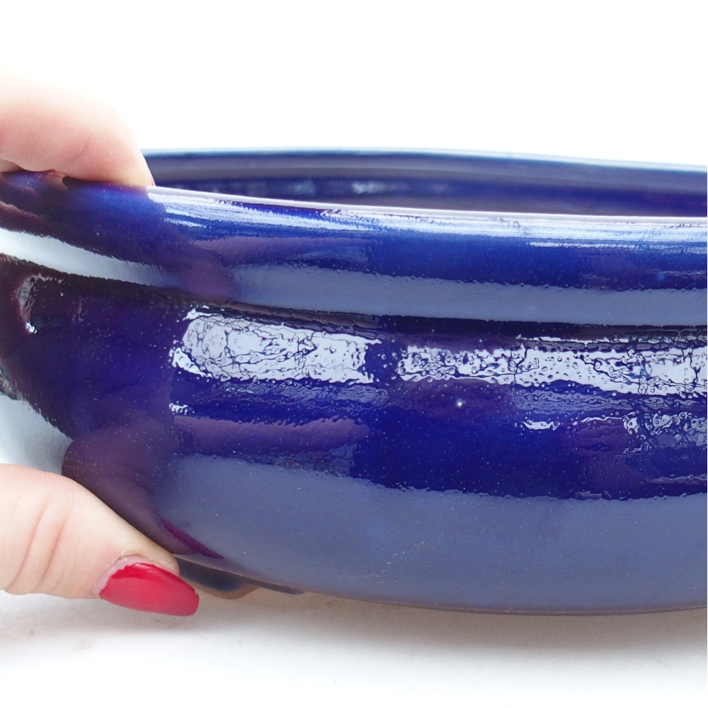 Ciotola bonsai in ceramica 24 x 24 x 8 cm, colore blu