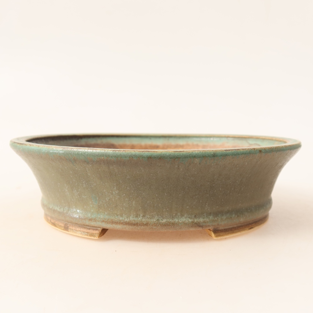 Vaso da bonsai in ceramica 17,5 x 16,5 x 4,5 cm, colore verde