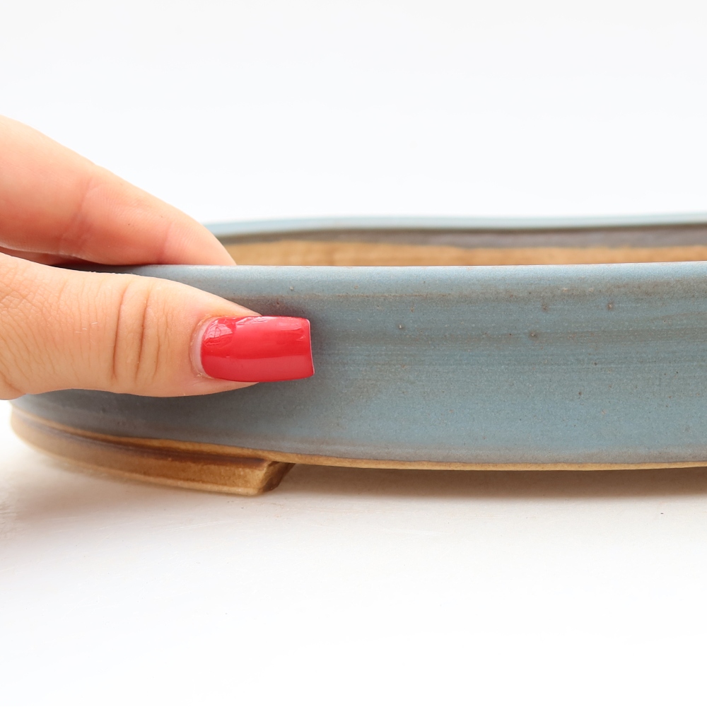 Vaso in ceramica per bonsai 31 x 27 x 4,5 cm, colore blu