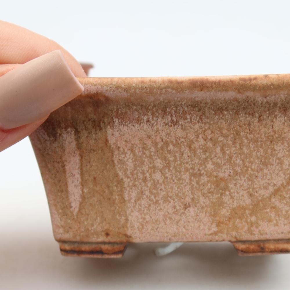Vaso da bonsai in ceramica 8,5 x 6 x 4 cm, colore rosa