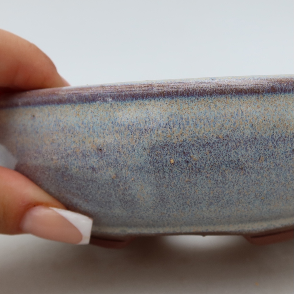 Vaso da bonsai in ceramica 14,5 x 14,5 x 5 cm, colore blu