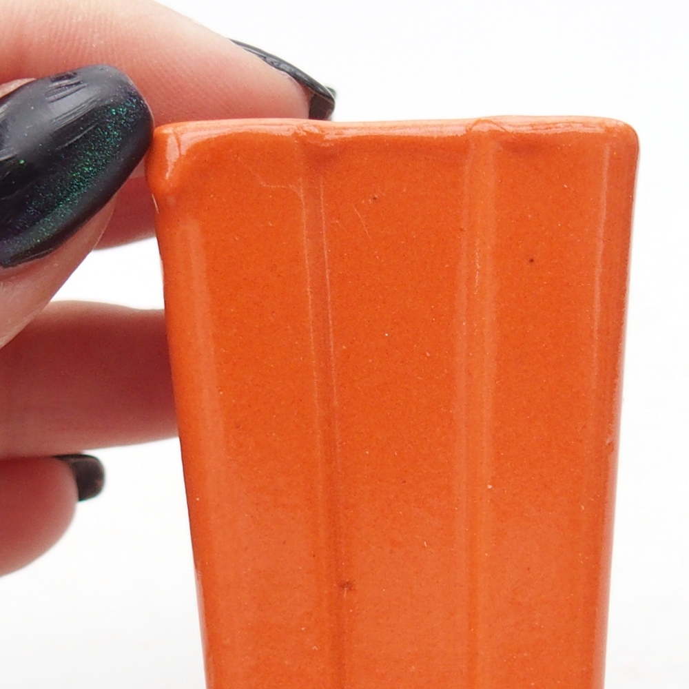 Ciotola per mini bonsai 3,5 x 3,5 x 5,5 cm, arancione