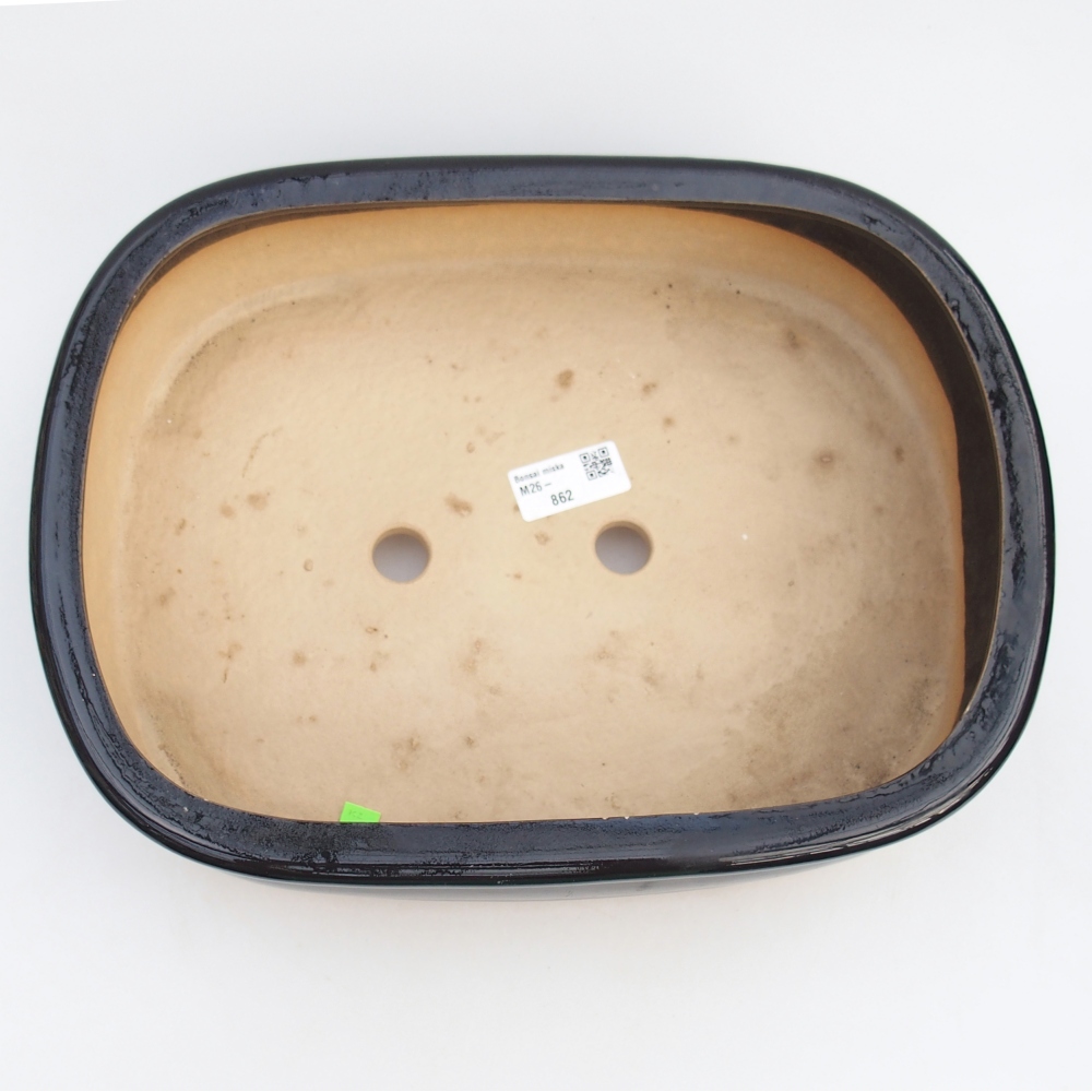 Ciotola per bonsai in ceramica 31,5 x 24 x 8 cm, nero