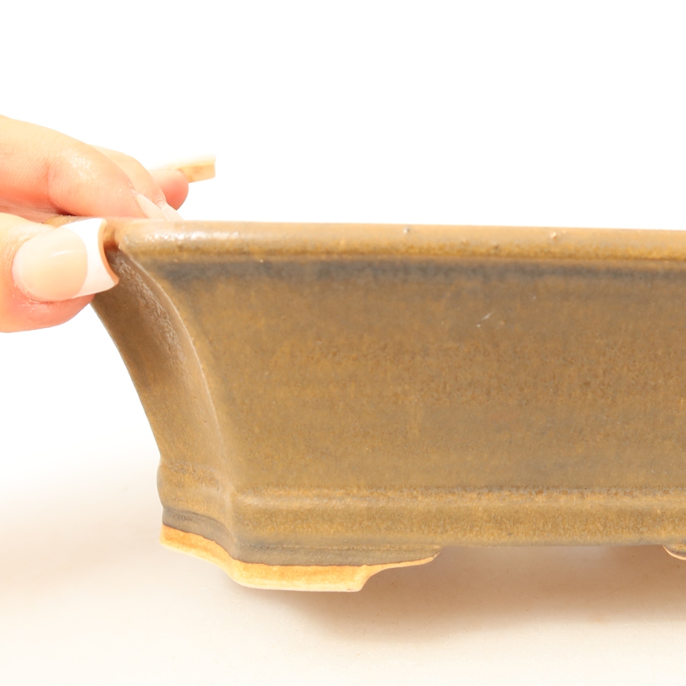 Ciotola per bonsai in ceramica 18 x 15 x 6 cm, marrone