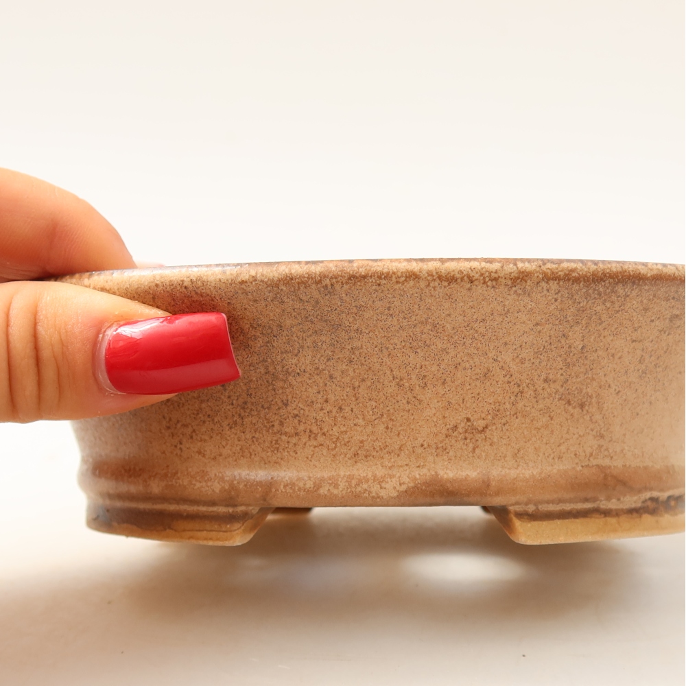 Vaso da bonsai in ceramica 14,5 x 13 x 4 cm, colore rosa