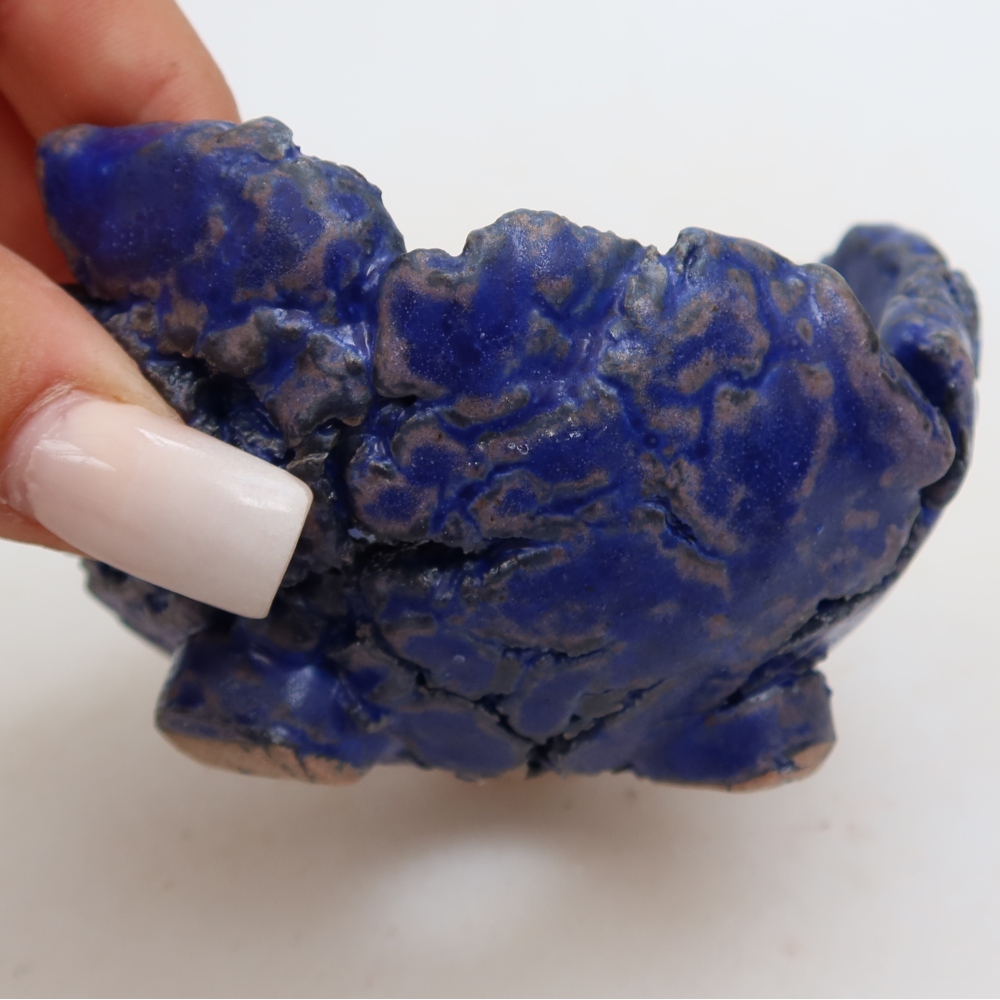 Guscio in ceramica  10 x 9,5 x 5,5 cm, colore blu
