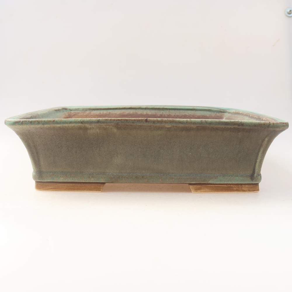 Vaso da bonsai in ceramica 29,5 x 24,5 x 8 cm, colore verde