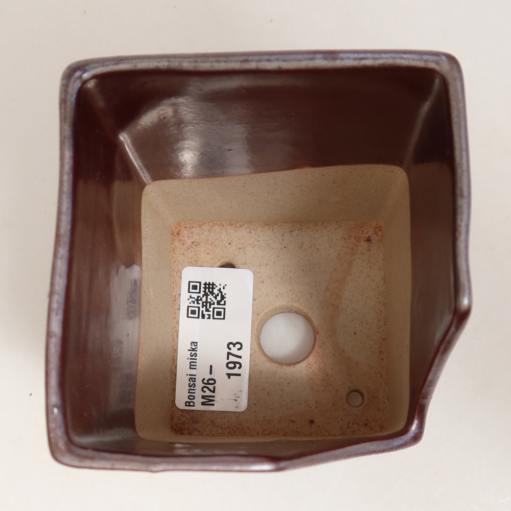 Vaso da bonsai in ceramica 8 x 8 x 10 cm, colore metallizzato