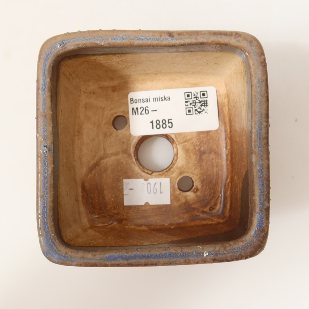Ciotola bonsai in ceramica 8,5 x 8,5 x 5,5 cm, colore blu
