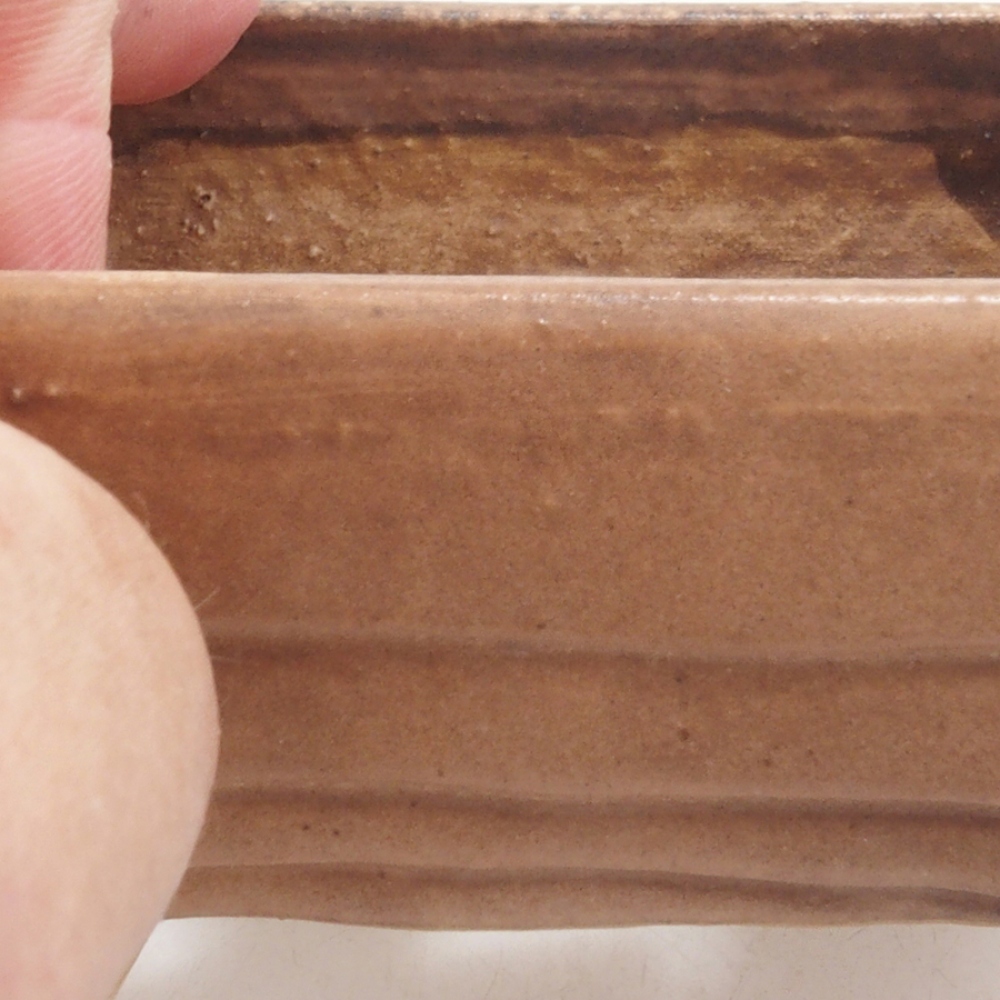 Ciotola per bonsai in ceramica 10 x 8,5 x 4 cm, marrone