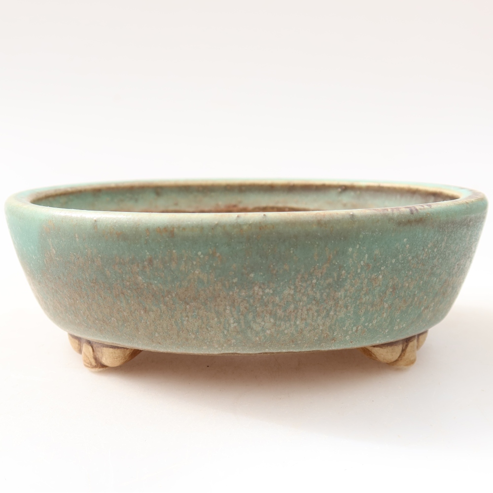 Vaso da bonsai in ceramica 12 x 10,5 x 4 cm, colore verde
